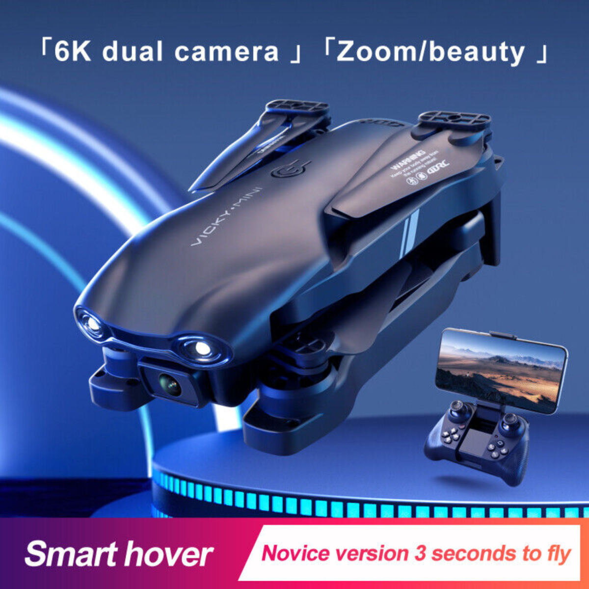 4DRC V13 RC Drone 6K HD Dual Camera WiFi FPV Foldable Quadcopter Camera Drone ,2 Battery.Logistics is randomly sent by UPS/USPS/FEDEX