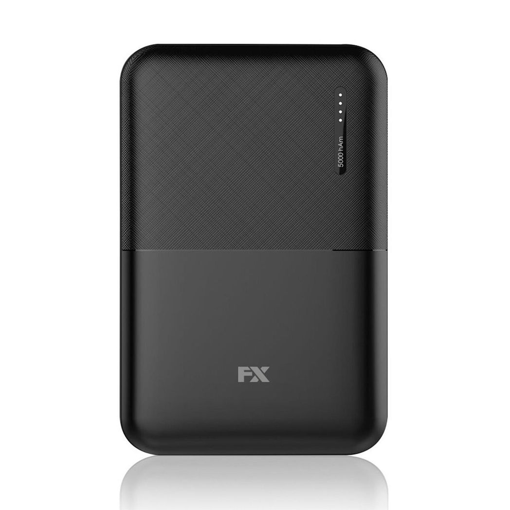 FX Power Bank 5000 mAh with Type C Input, Compatible with Smartphones - Black